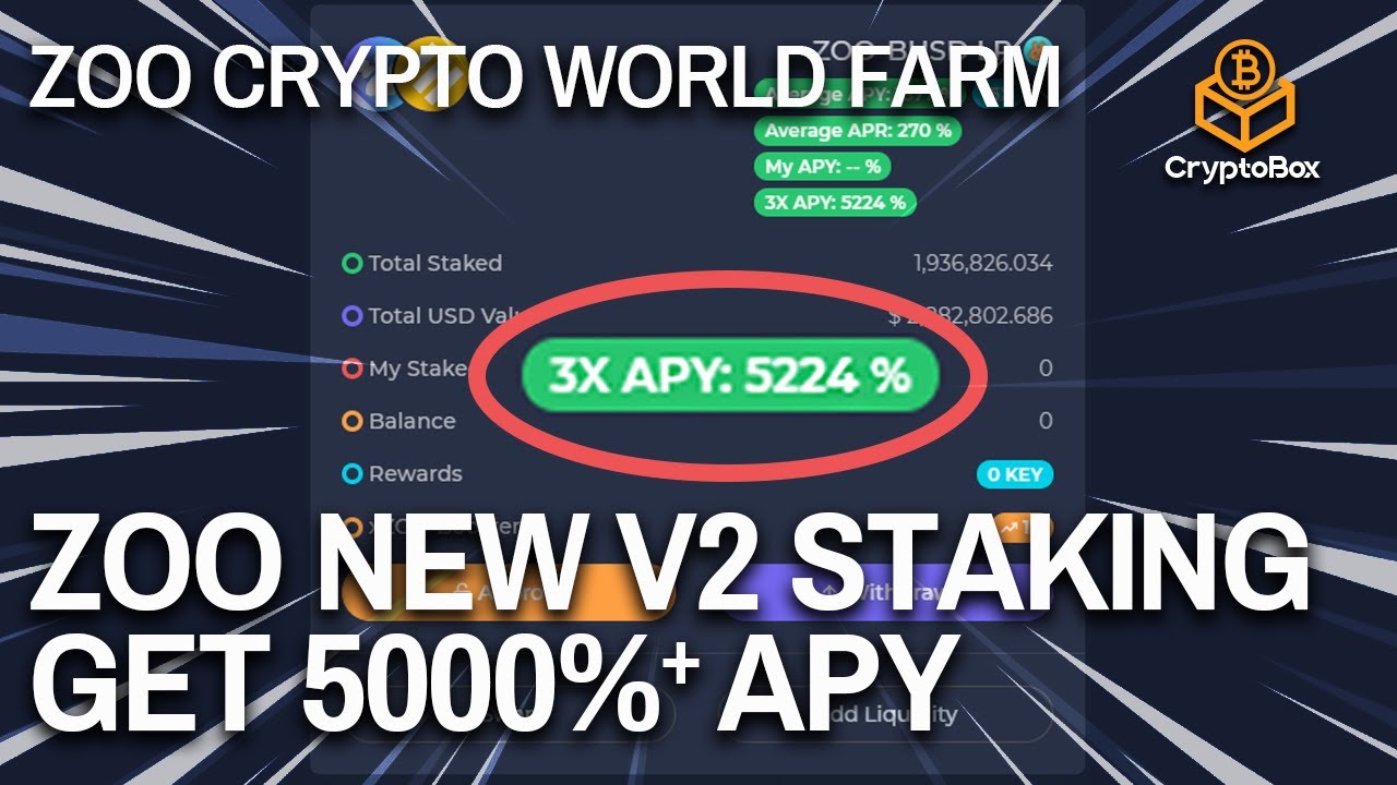 ZOO CRYPTO WORLD FARM, V2 STAKING & GET 5000%+ APY | INVEST $1000 & EARN $1600 MONTHLY $ZOO