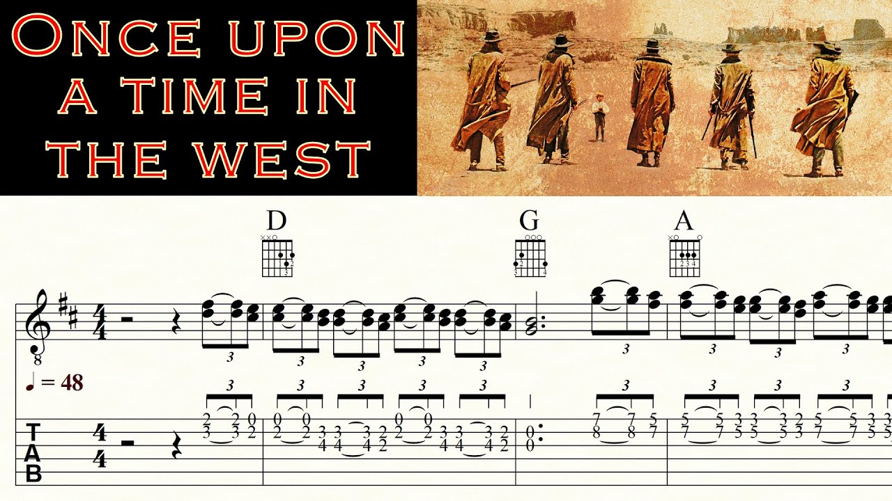 ONCE UPON A TIME IN THE WEST | ENNIO MORRICONE | Guitar Lesson | Melody & Chords | TAB & Sheet music
