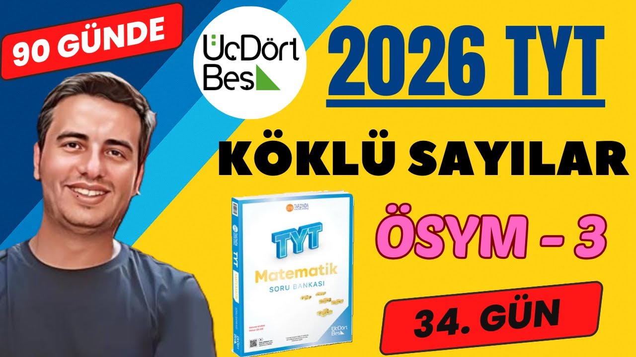 KÖKLÜ SAYILAR | ÖSYM-3 | 34. GÜN | 90 GÜNDE 345 TYT MATEMATİK ÇÖZÜMLERİ | 2026 #345