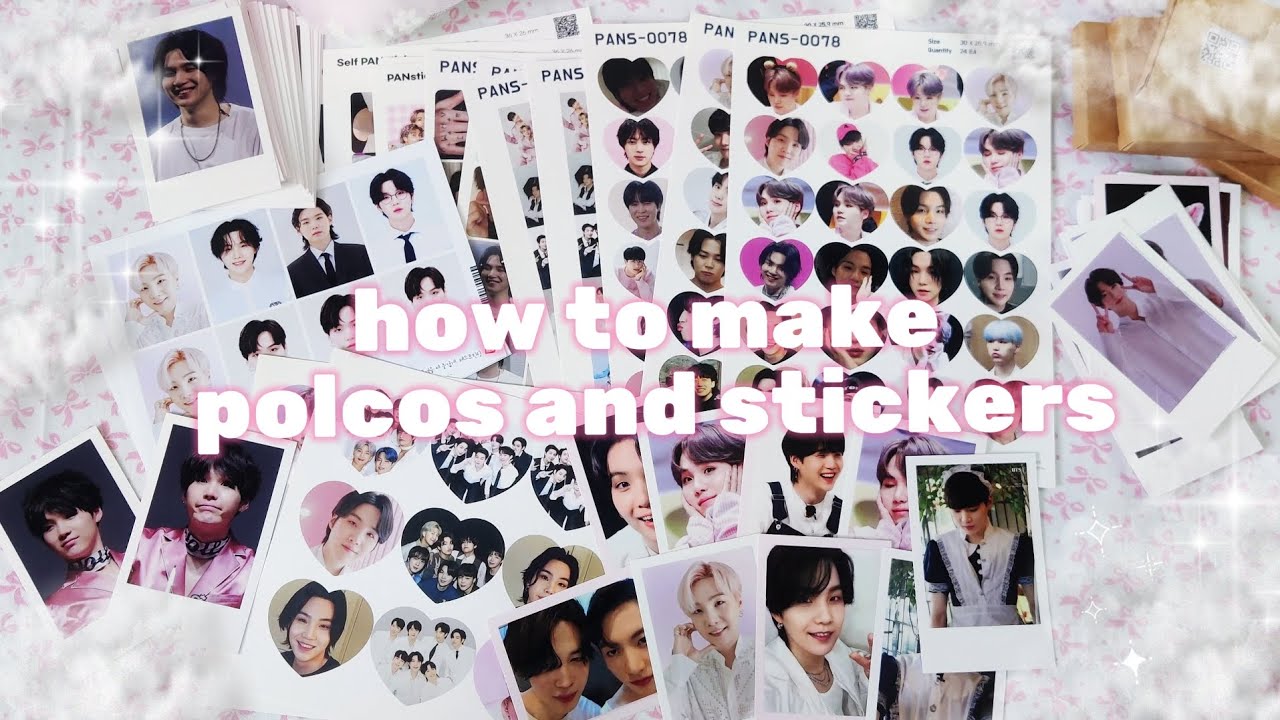 how to make polcos and stickers (Red Printing) kpop 🎀