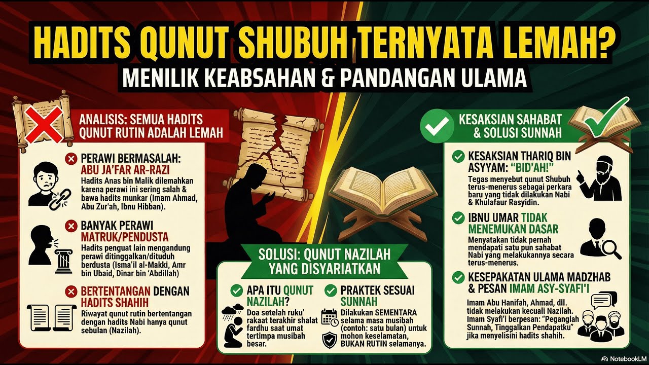 Bedah Dalil Qunut Subuh Imam Syafi'i Hadits Lemah Shahih Dhaif Wasiat Bidah Sunnah Wajib Debat Ulama