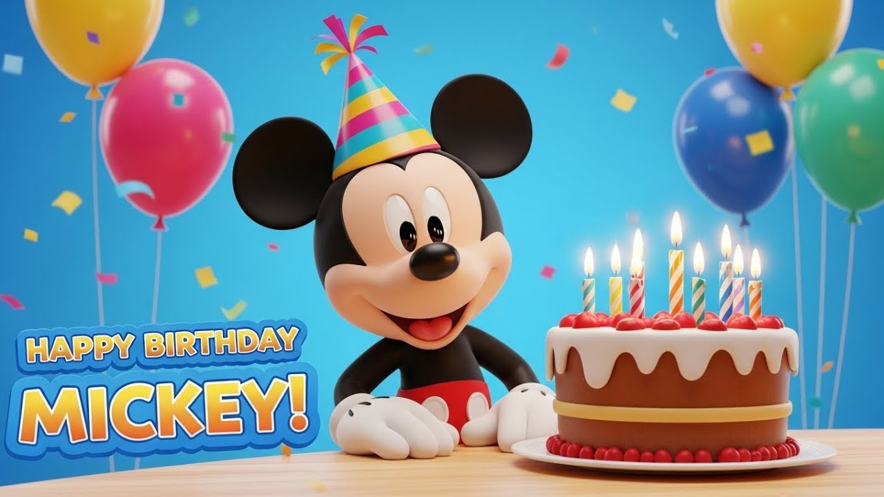 Happy Birthday Mickey Mouse 🎂 | Fun Birthday Rhymes for Kids 🐭🎉
