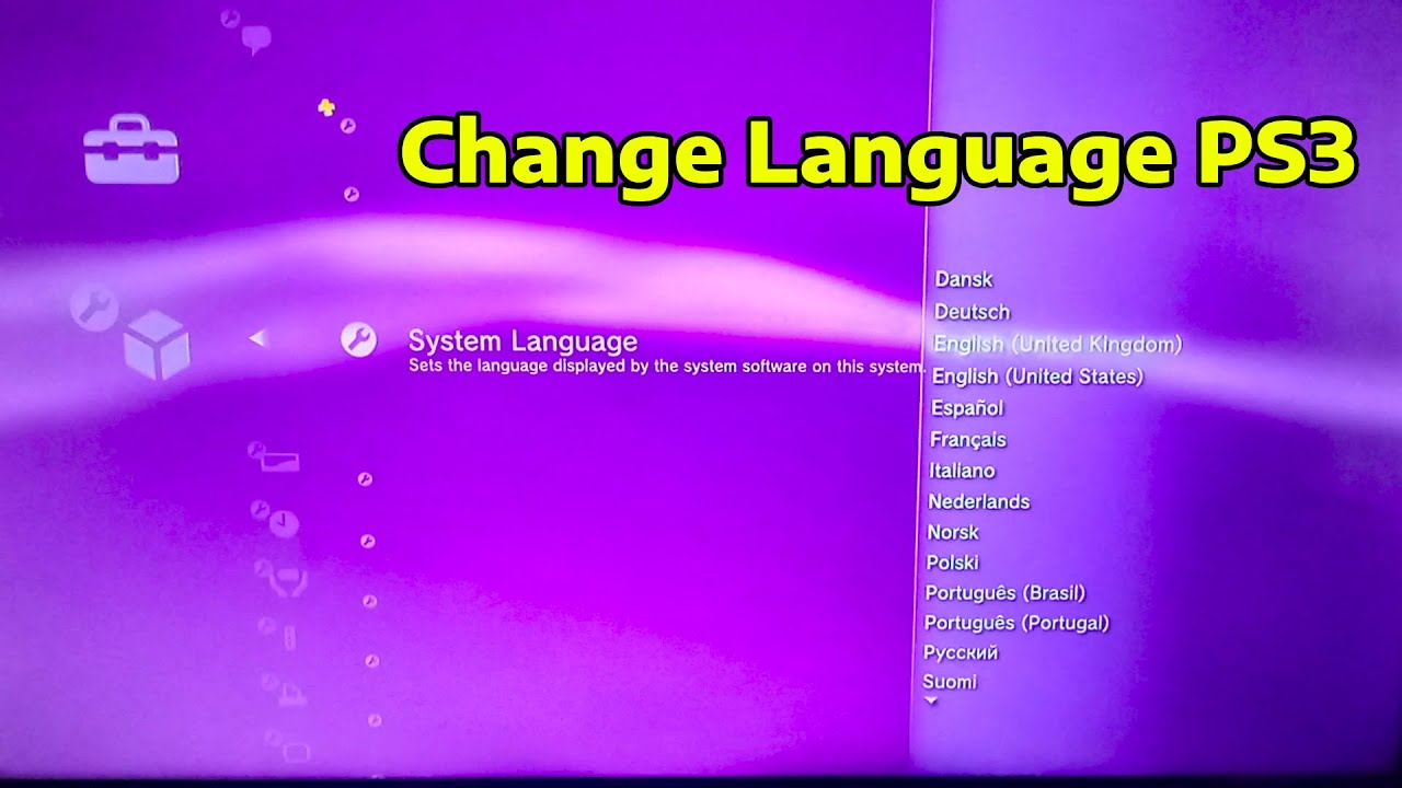 How To Change Language on PS3