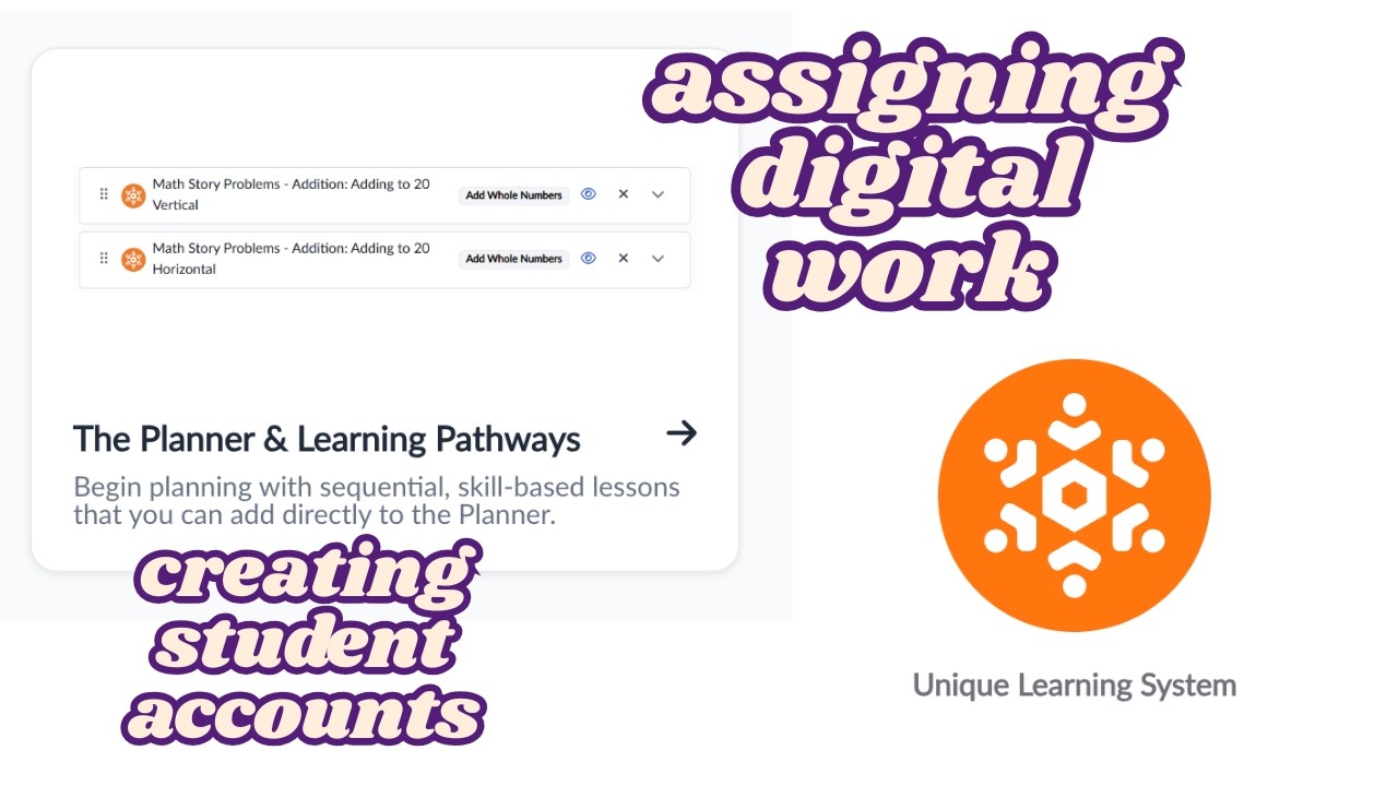 Создание учетных записей учащихся и назначение цифровых заданий в Unique Learning System