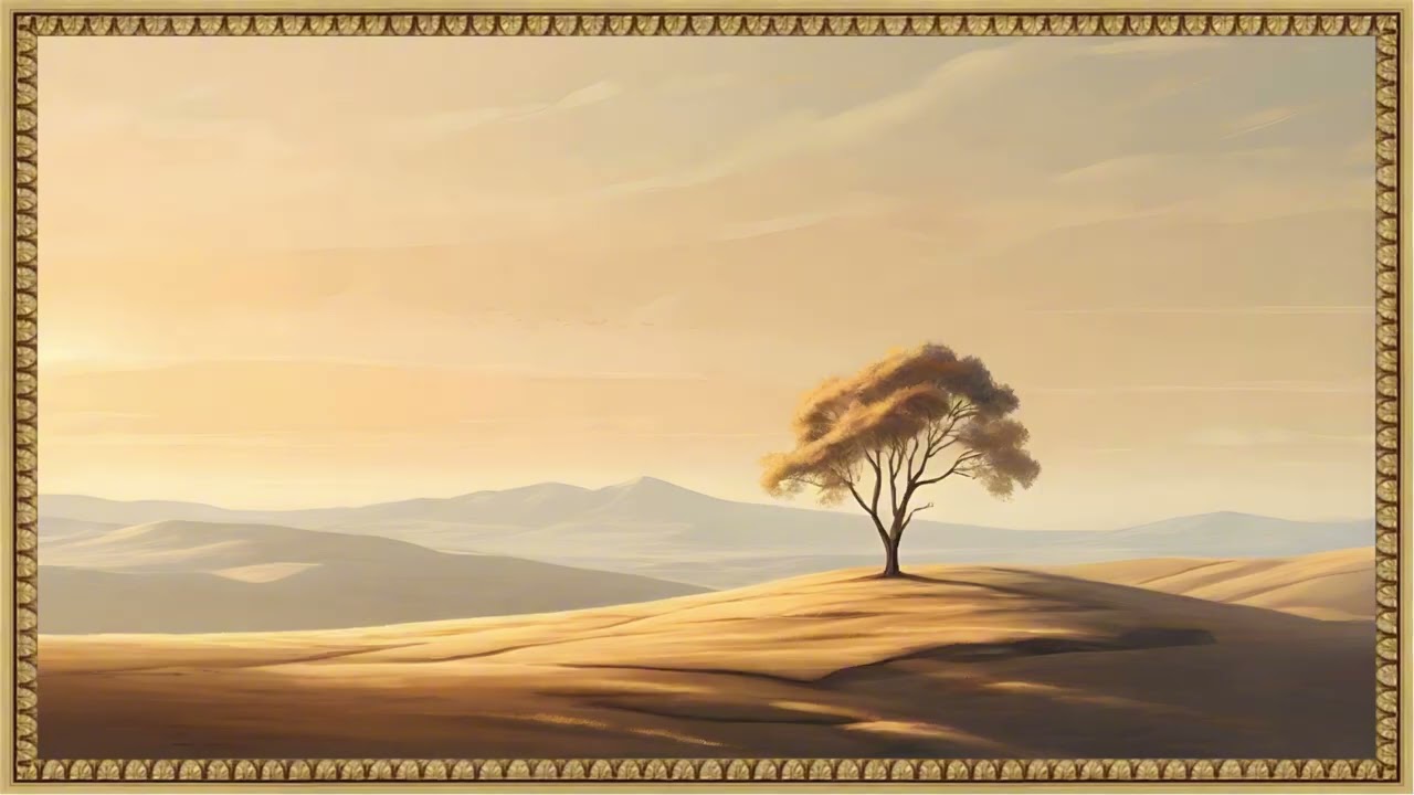 Golden Tranquility &ndash; 4K Digital Painting for TV | Serene Landscape Art for Home | 2 Hour Frame Art