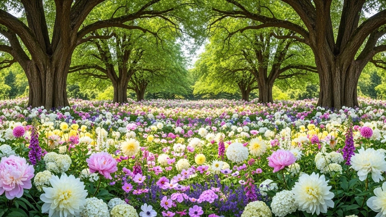 🌺 Endless Blooms Under Ancient Trees  A Slow Observational Garden Film