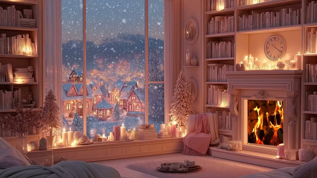 ❄️Blizzard Snowstorm Cabin | Cozy Fireplace Winter Night | 3 Hours Study Sleep Stress Relief Healing