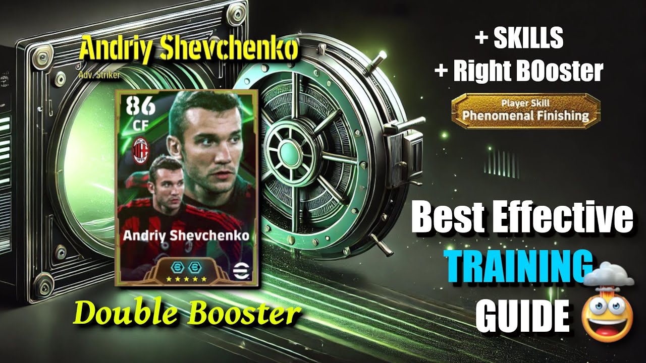 Training Guide Andriy Shevchenko Epic Double Booster Card with Phenomenal Finishing eFootball 2025