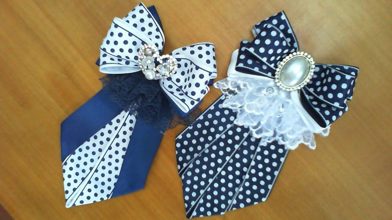 DIY/МК/Как сделать школьные галстуки для девочек. School ties for girls