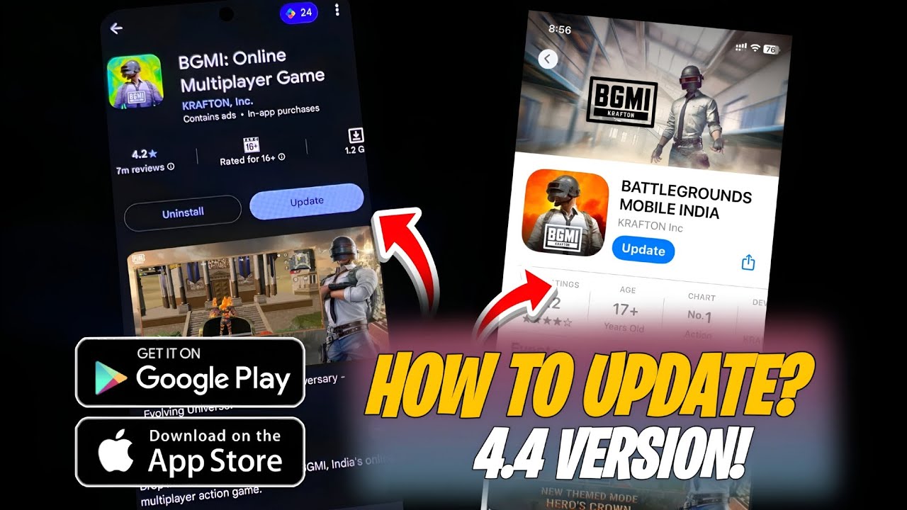😍 BGMI 4.4 Update Not Showing On Playstore / Appstore? | How To Update BGMI On Iphone / Android?