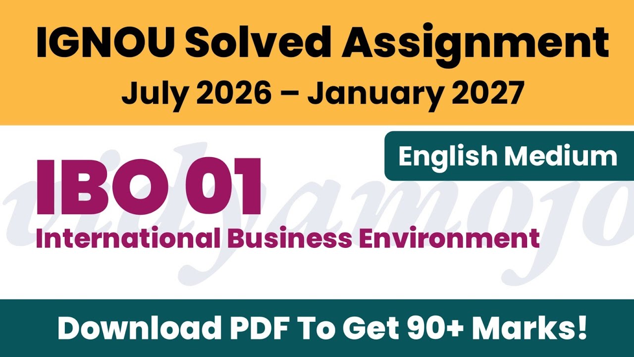 IGNOU IBO 01 Solved Assignment 2026-27 English Medium PDF Download | MCom Fourth Semester
