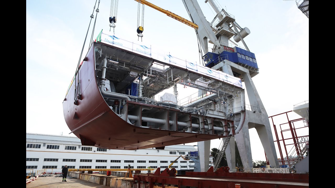NAVANTIA San Fernando: Time-Lapse puesta de quilla 5ª Corbeta Programa KSA