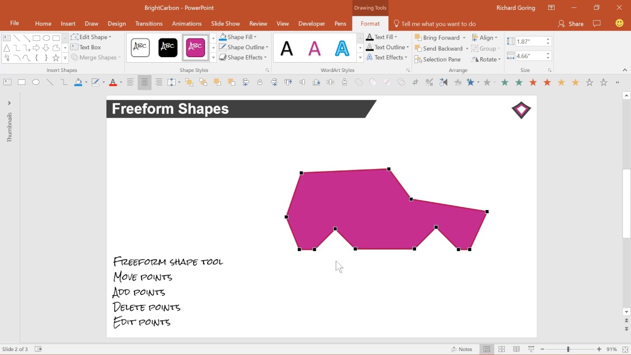 Расширенное руководство PowerPoint по созданию фигур произвольной формы