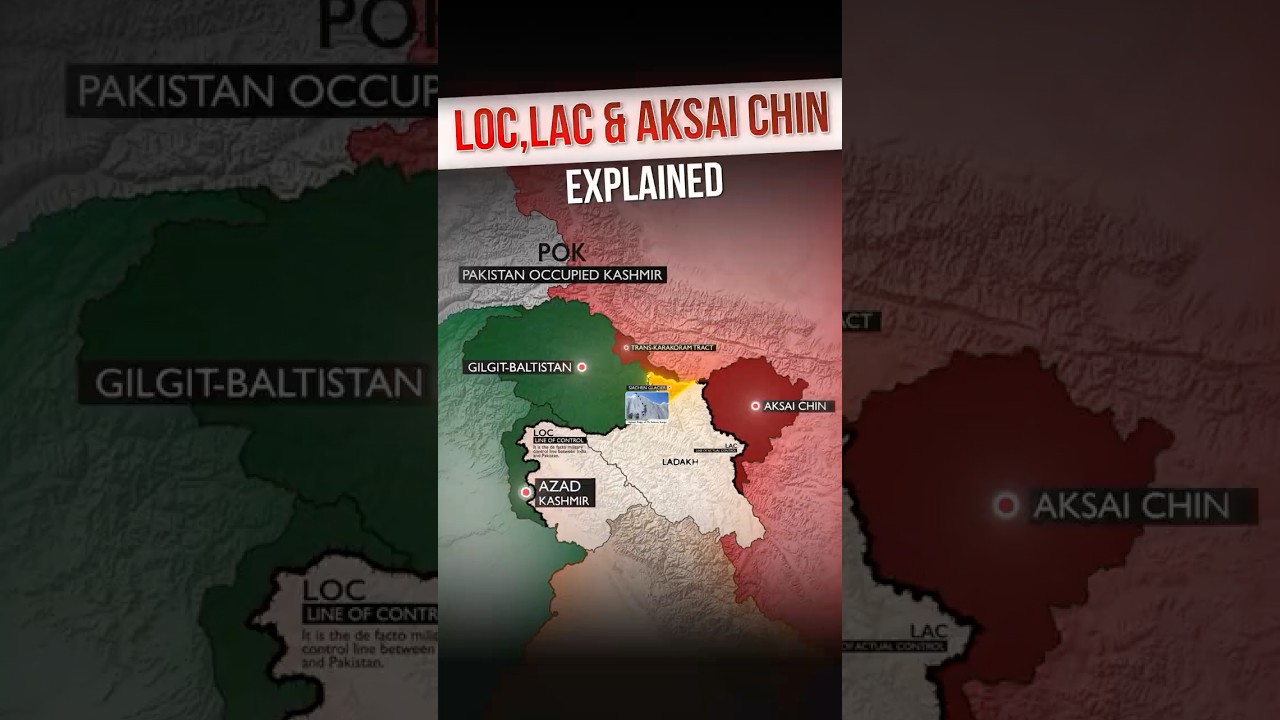 POK, LoC, LAC, Aksai Chin Explained in 1 Minute | India Map Explained 🇮🇳