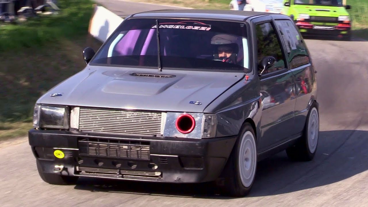 270 HP Fiat Uno Turbo racing Predappio hillclimb - Angelozzi on board | Pure engine sound