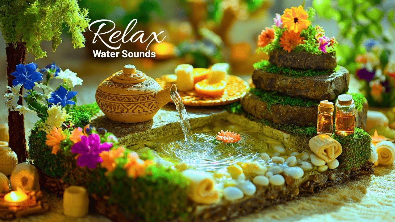 Sound of Water and Relaxing Music 🌼 Peace of Mind, Healing, Stress Relief