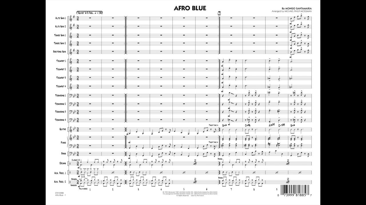 Afro Blue by Mongo Santamaria/arranged by Michael Philip Mossman