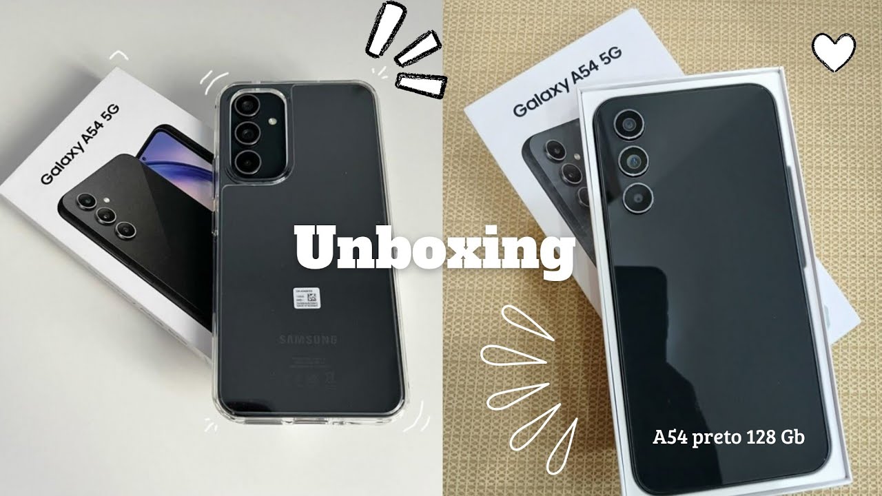 UNBOXING: Samsung galaxy A54 5g preto 🖤 ☆☆ * aesthetic* ♡