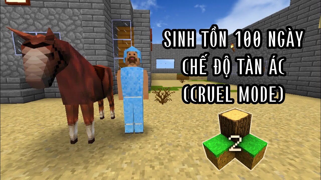 Sinh tồn 100 ngày chế độ tàn ác (Cruel Mode) | Survivalcraft 2 Challenge