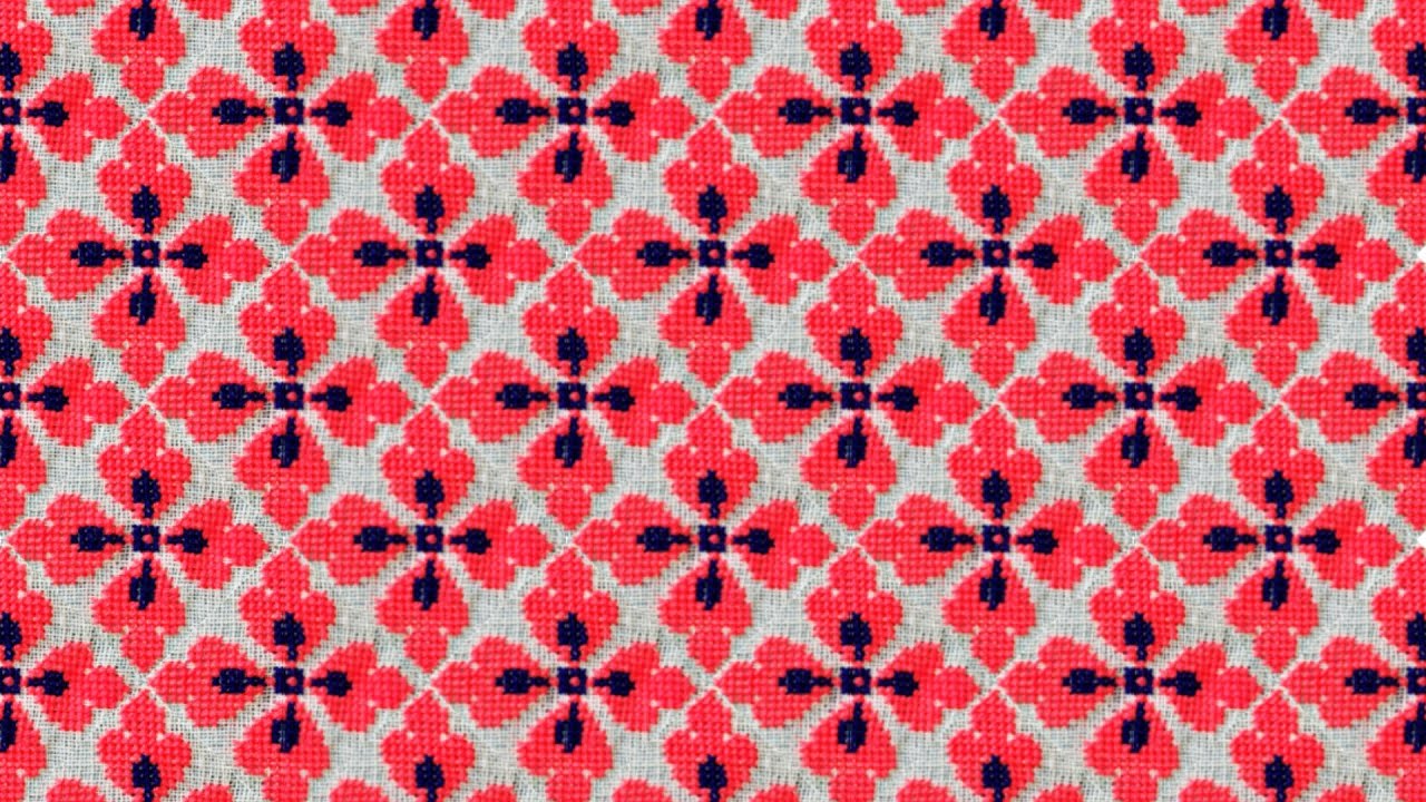 Woolen cross stich flower sitting mat design-how to make doormat-ason design making-rugs,tablemat