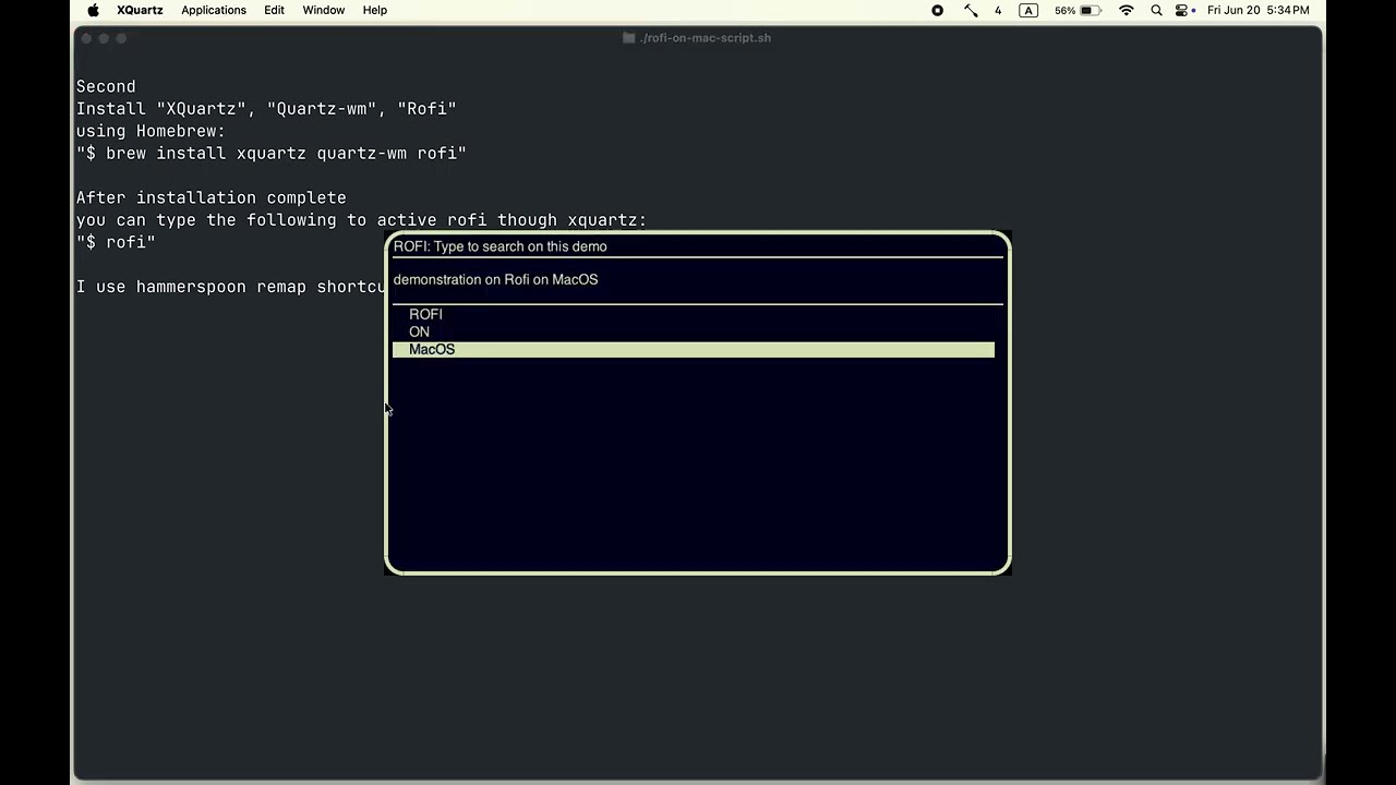 Runing Rofi(App Launcher) on MacOS