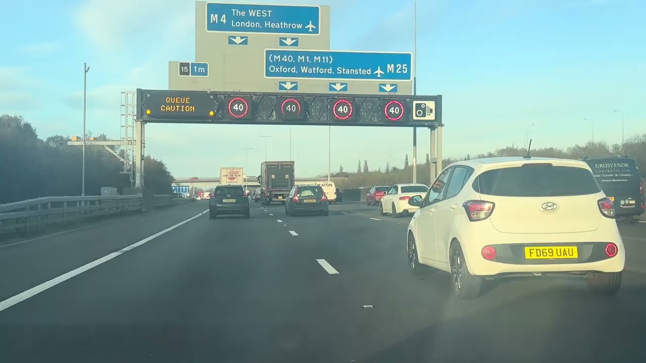 M25 London Heathrow Freeze Driving Busy Motorway | November 2025