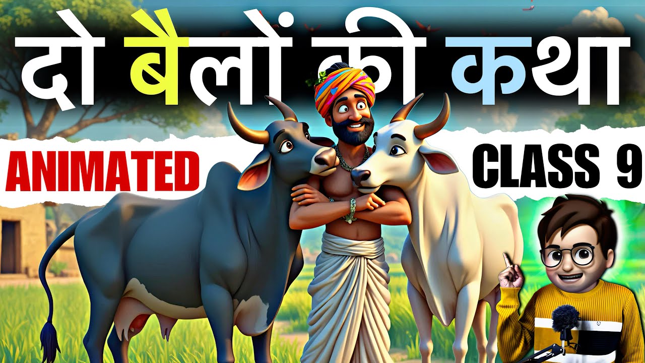 Do Bailon Ki Katha class9 / दो बैलों की कथा / Animated / hindi chapter1 / Full (हिंदी में) Explained