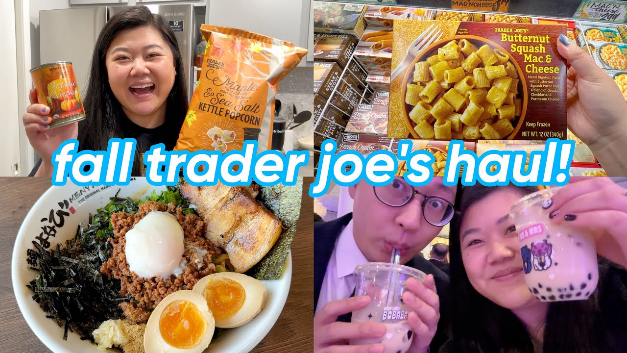 fall trader joe's haul & taste test 🎃🍂 + quick socal trip for a wedding! 💍