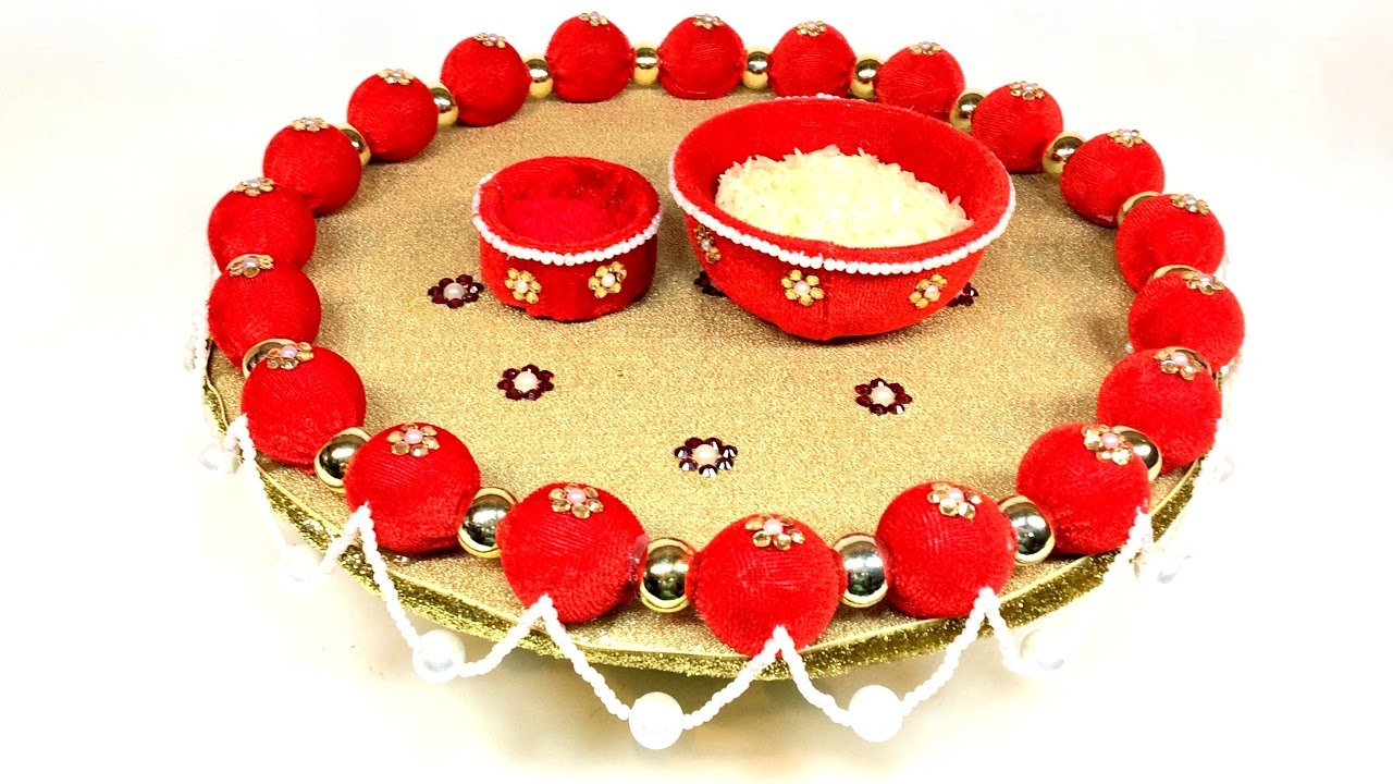 DIY | Diwali Thali Decoration | Decorative Tray for Laxmi Pooja | Wedding decoration idea