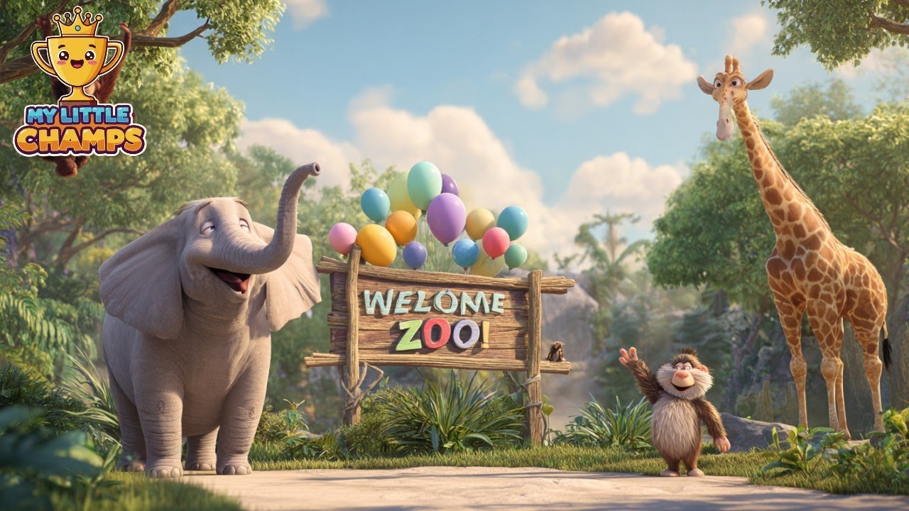 A Day At the funny Zoo | Fun Animal Song for Kids | My Little Champs
