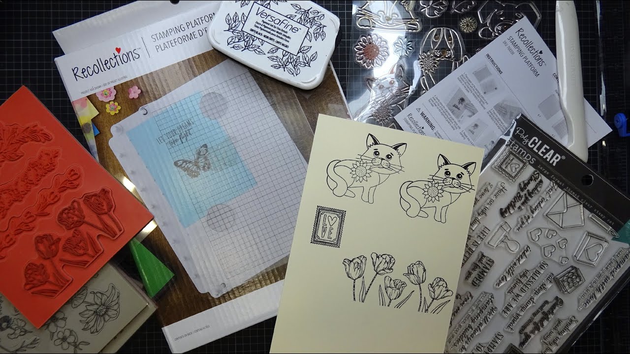 Michaels Recollections Stamping Platform Review! Trying Acrylic, Photopolymer & Cling Stamps!