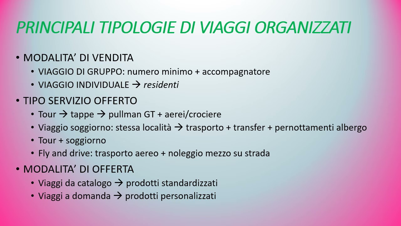 i pacchetti turistici