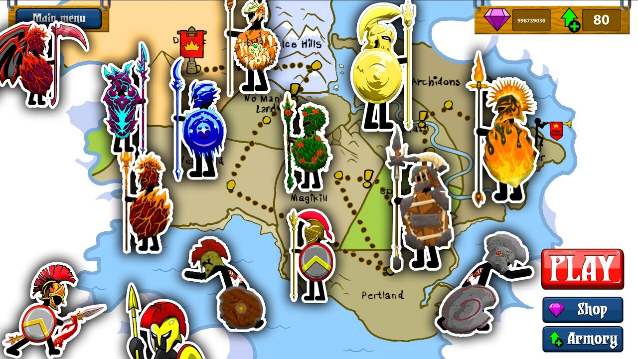 999 ARMY SPEARTON MAX SKIN VS 999 ARMY ALL SKIN | STICK WAR LEGACY | KASUBUKTQ