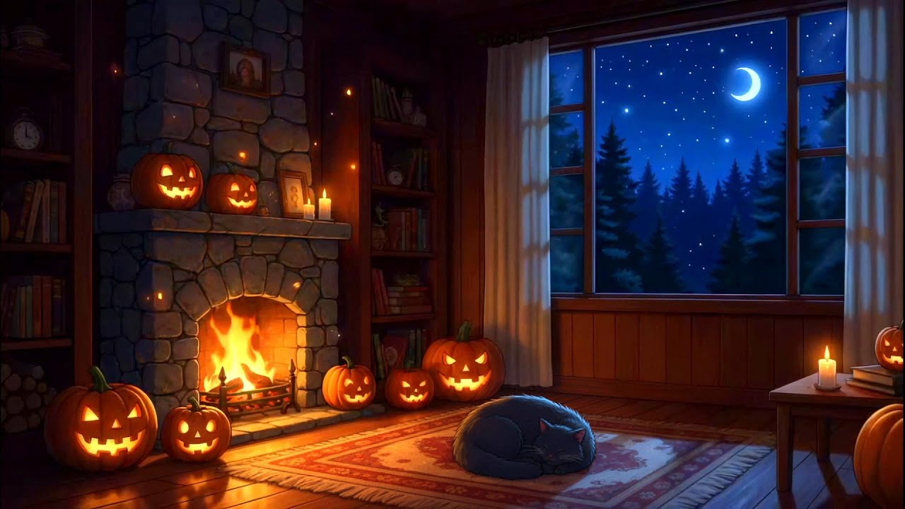 Winter Cabin Fireplace ❄️🔥 Calm Snowy Ambience for Stress Relief