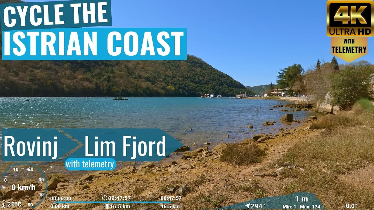 Rovinj to Lim Fjord, Istria, Croatia - Indoor Cycling Video with telemetry