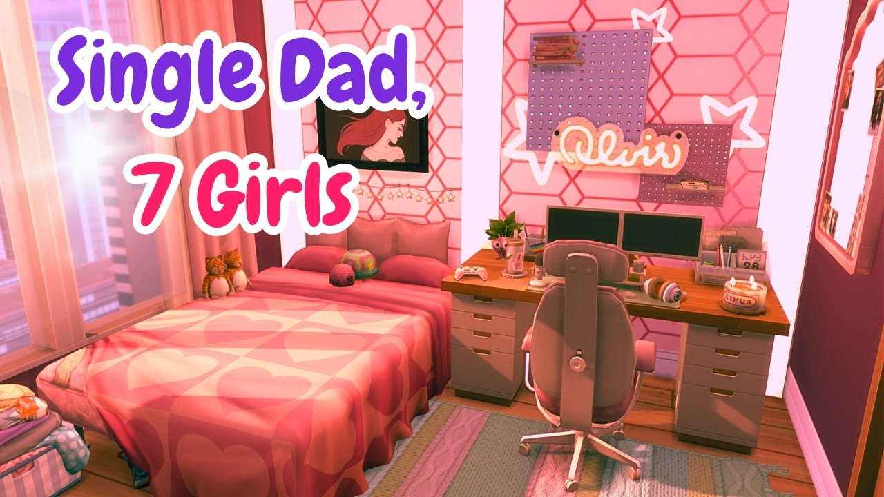Отец-одиночка, 7 дочерей 🧸 | The Sims 4 Быстрая сборка (без CC)