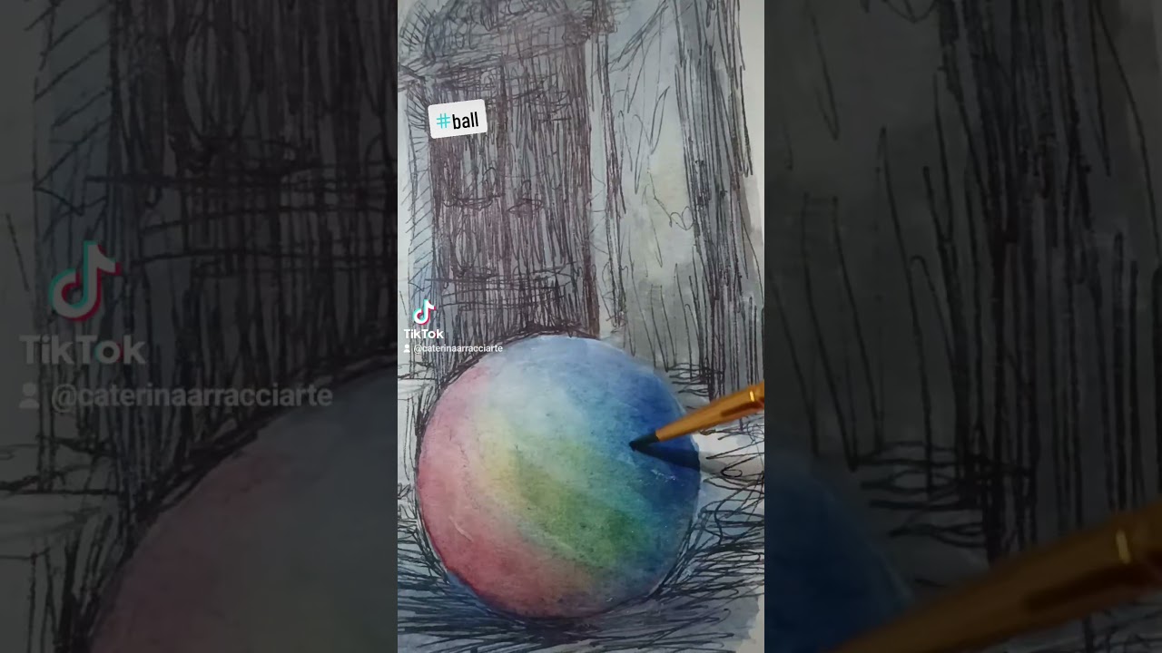 Come disegnare una palla | Puglia Trattopen acrilico acquerelli INKTOBER52BALL By Caterina Narracci