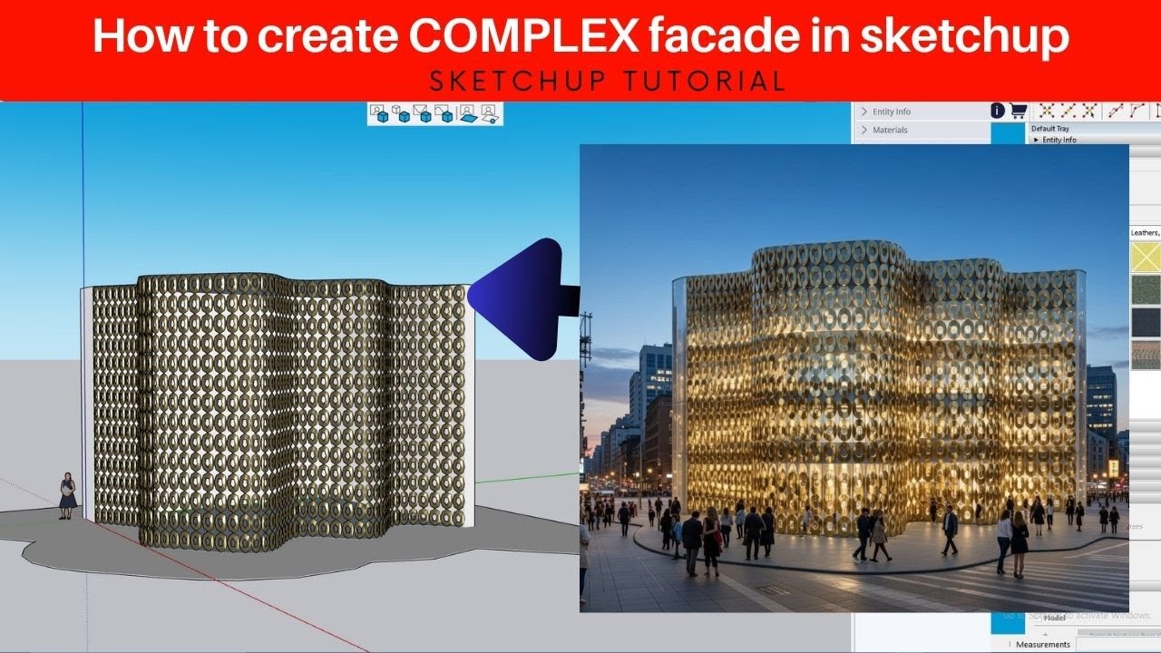 Создание сложных фасадов в Sketchup / Урок по Sketchup для продвинутых пользователей