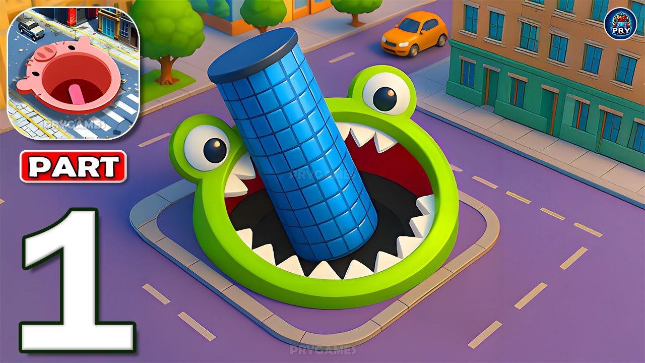 Hole.io - Gameplay Walkthrough Part 1 - Swallow Everything & Dominate the City (Android, iOS)