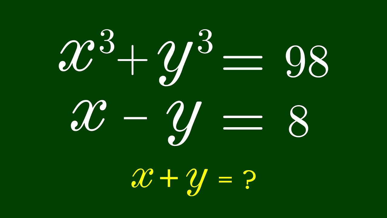 A Nice Algebra Problem | Math Olympiad | Find x+y=?