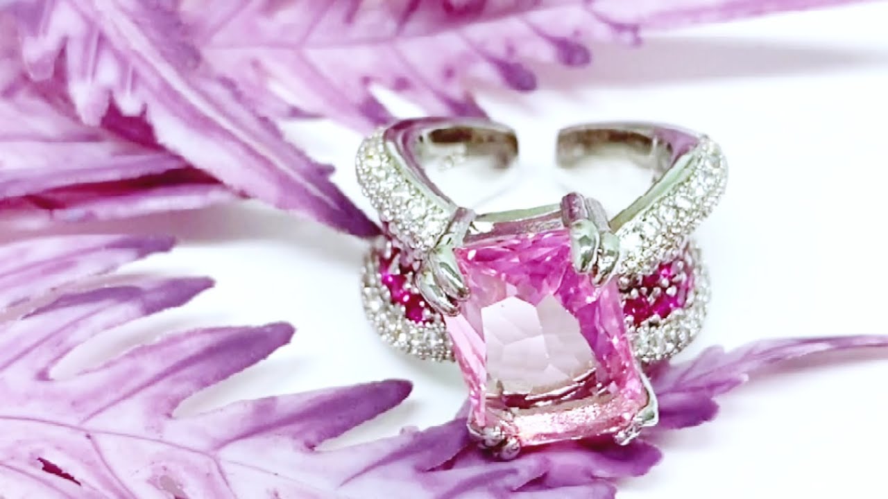 Pink Radiant Shaped Open Ring - Monarjew