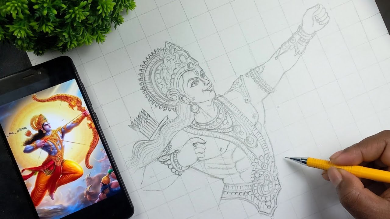 Easy Lord Rama Drawing for Beginners  / Lord Shree Rama Drawing Step by Step