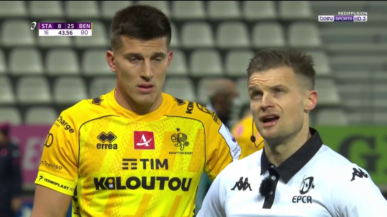 Testicle grabbing results in a double red card (Stade Français v Benetton 2020)