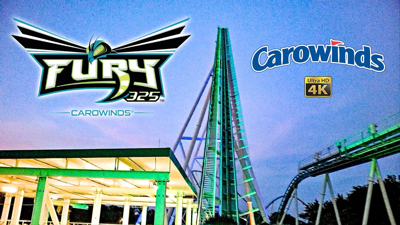 2023 Fury 325 Roller Coaster at Night On Ride Back Seat 4K POV Carowinds
