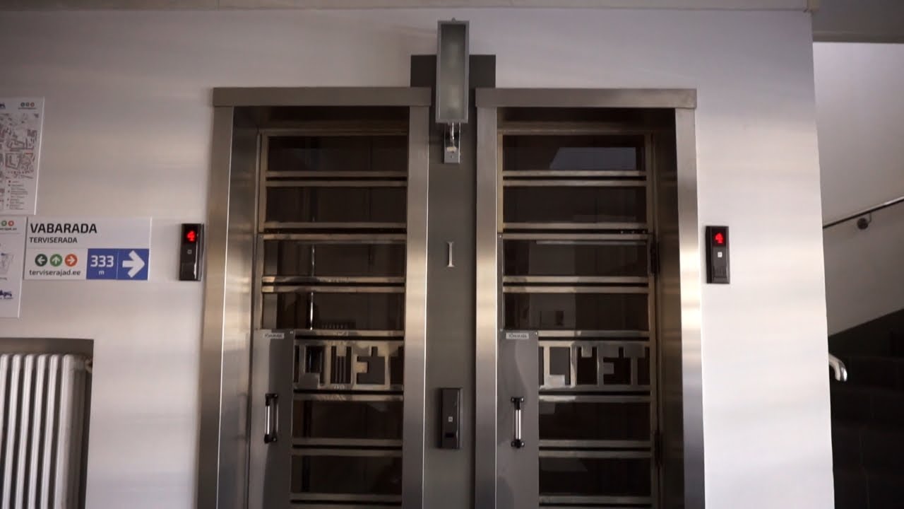 Art Deco ~1930 unknown traction elevators (mod by KONE) @ Vabaduse väljak 7, Tallinn, Estonia