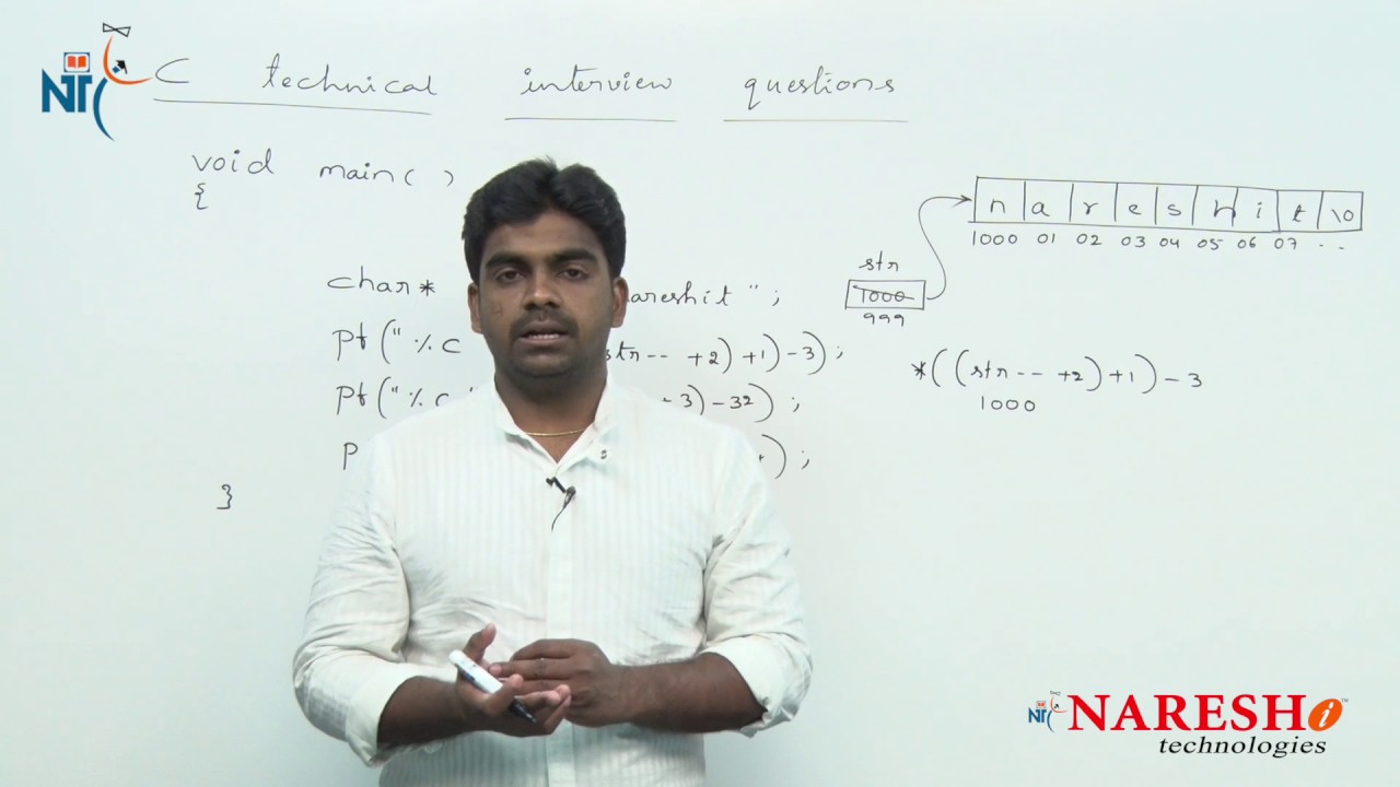 Pointers | C Technical Interview Questions and Answers | Mr. Srinivas
