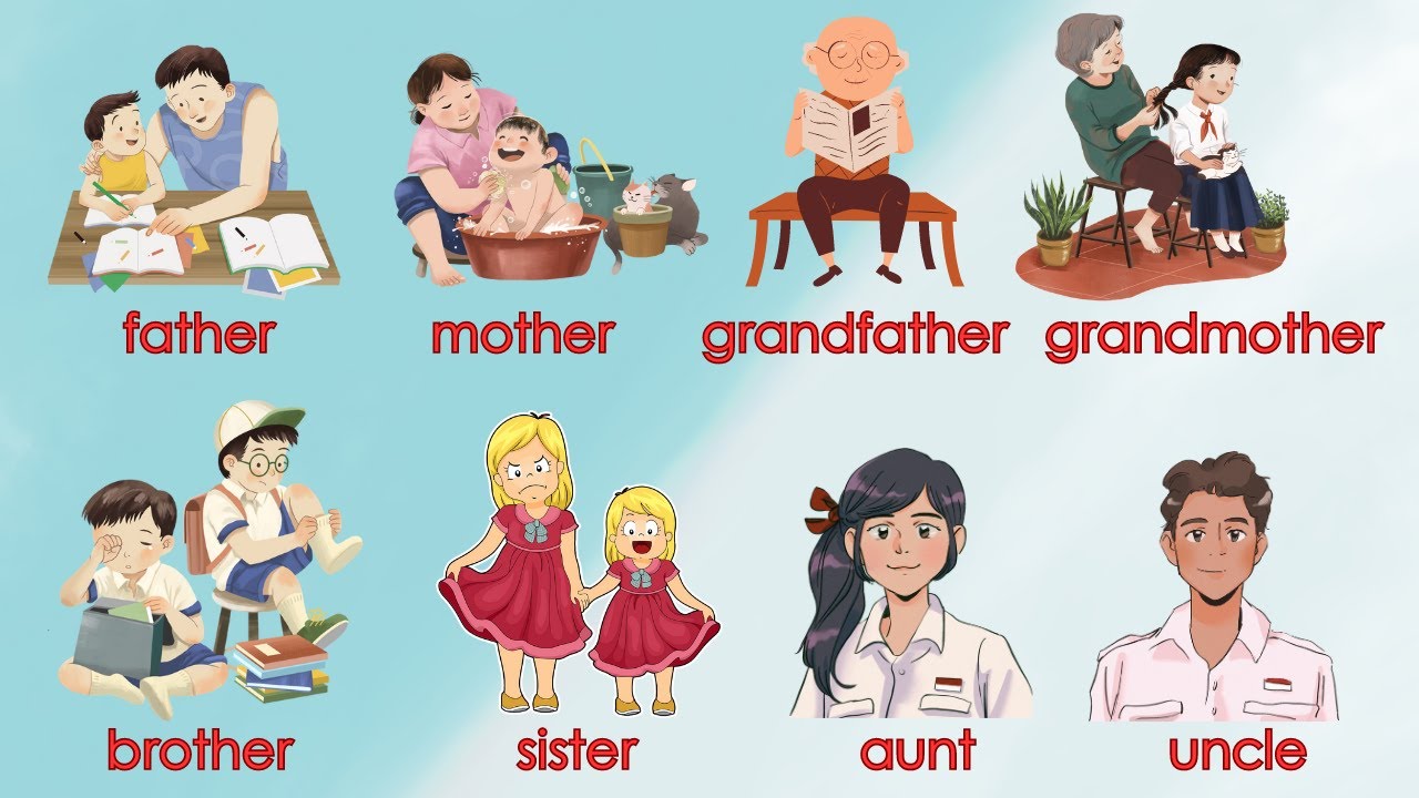 Family - B&eacute; học tiếng Anh chủ đề Gia đ&igrave;nh | Family Members | Oh Vui Kids
