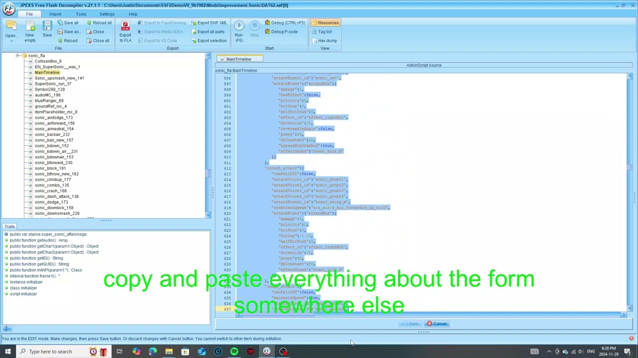 SSF2 Mods: How to make custom forms in ffdec