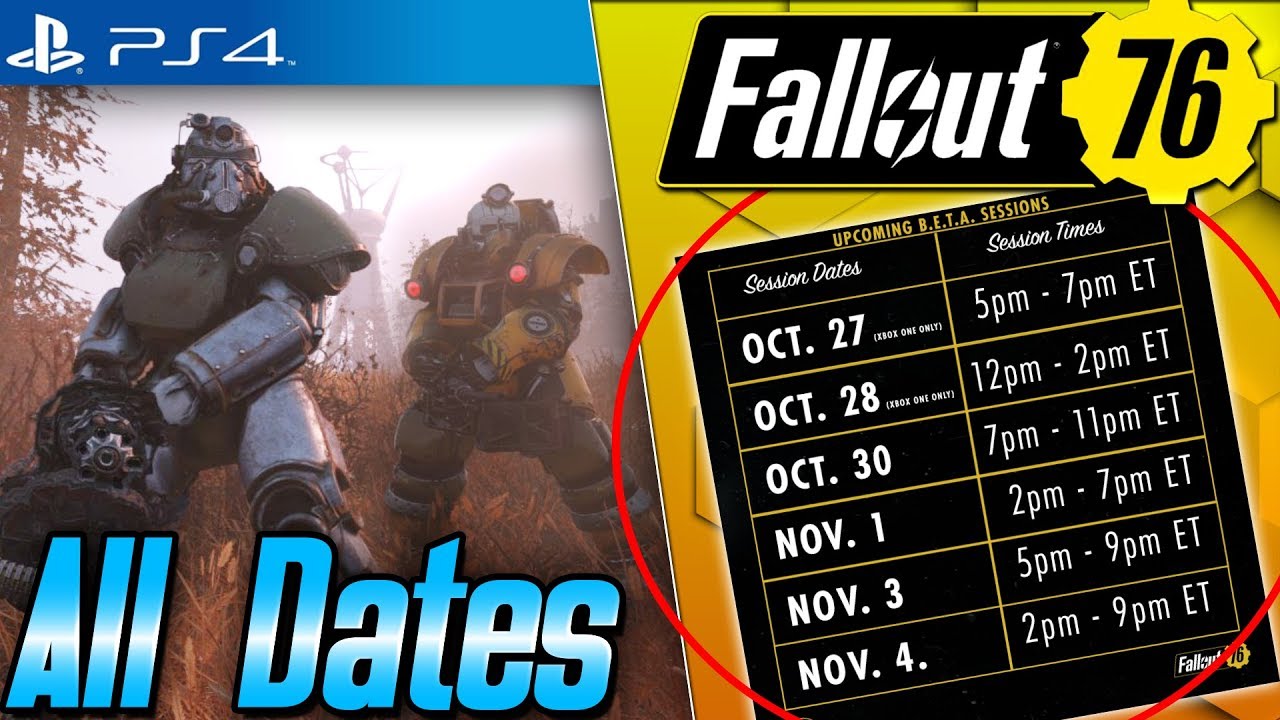 Fallout 76 PS4 & PC Download!! More BETA DATES & TIMES!