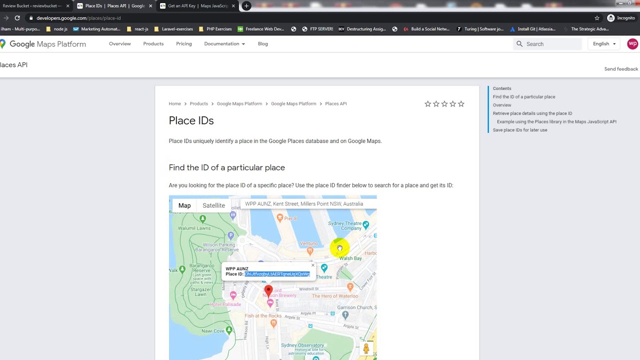 How to set google API key and place id